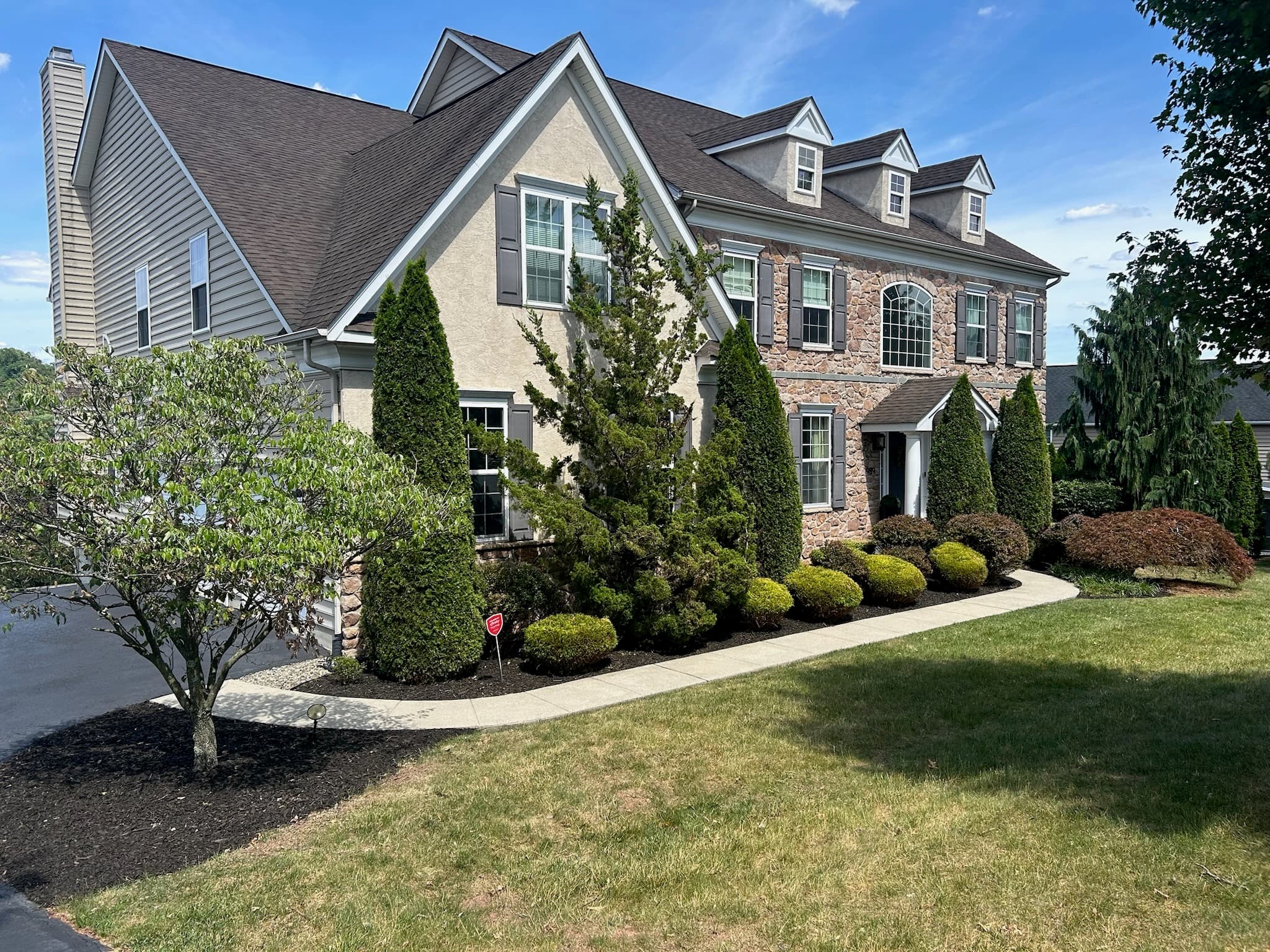 Finished mulch and edged beds