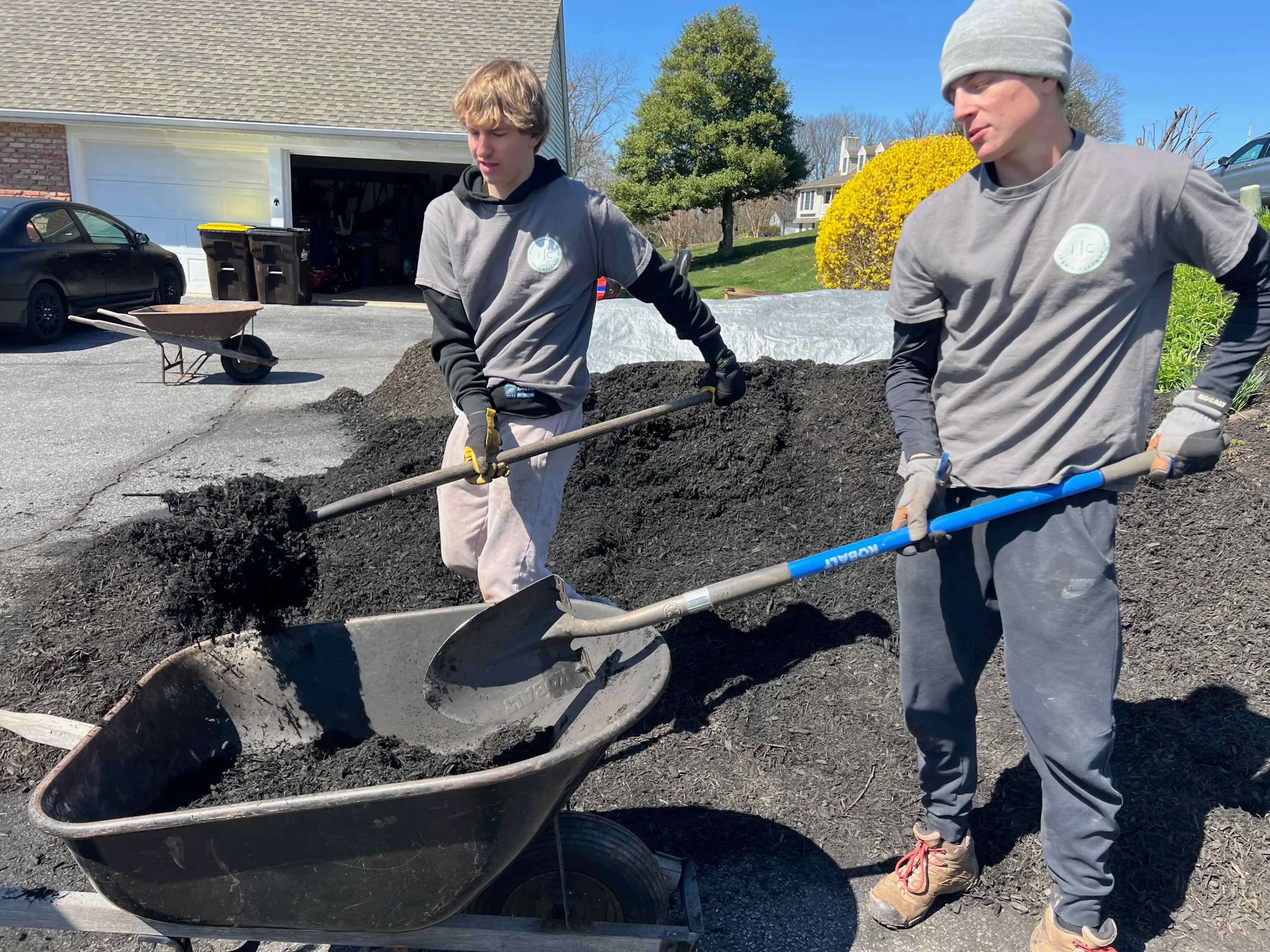 Mulching in progress detail